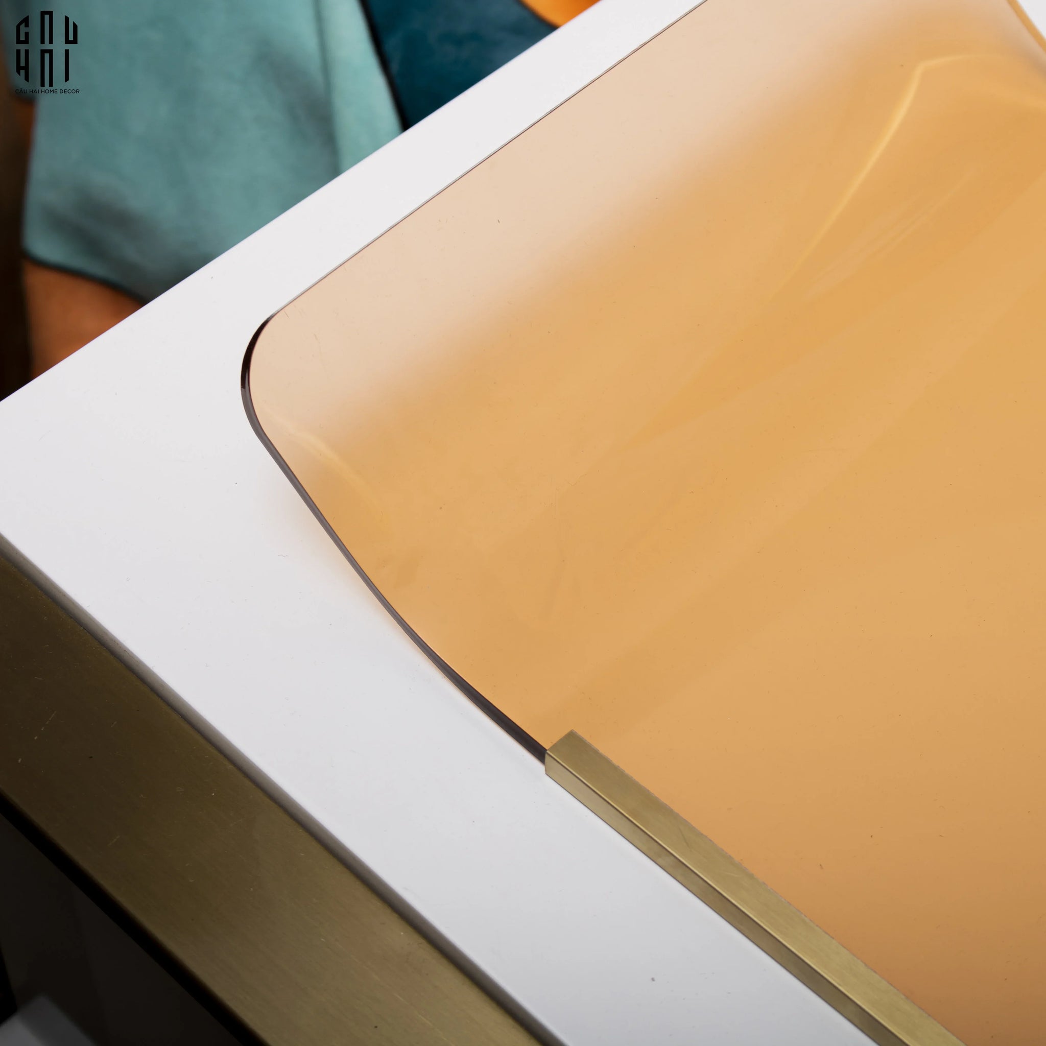Khay Acrylic Ambre Purété Wavy Contour-KHAY TRANG TRÍ-CẬU HAI HOME DECOR