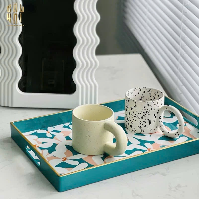Khay Acrylic Chữ Nhật Azure Floral in Bloom Decoratives Trays 26x40x5-CẬU HAI HOME DECOR