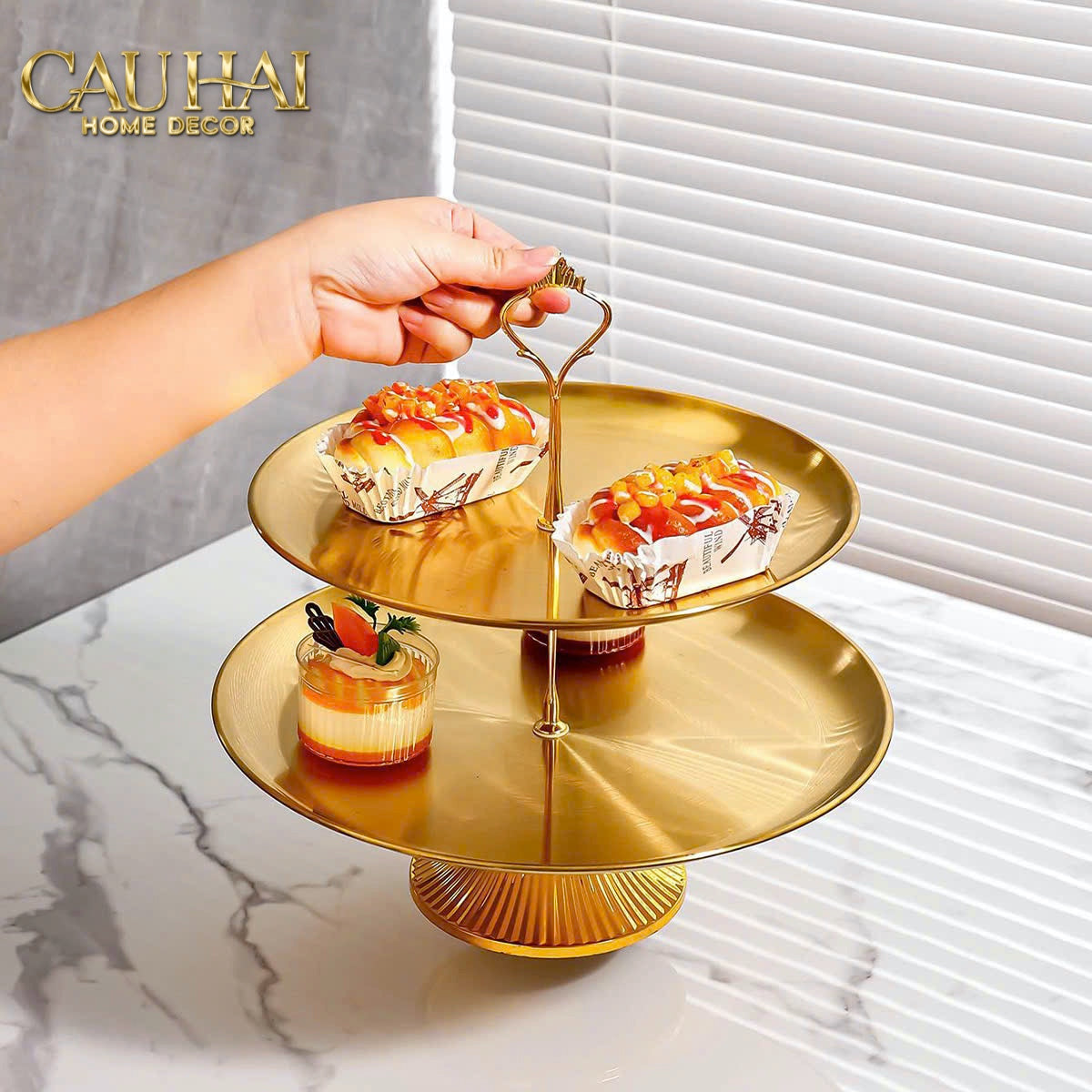 Khay Bánh 2 Tầng Éclat Lumière Étagère 2 Niveaux - CẬU HAI HOME DECOR