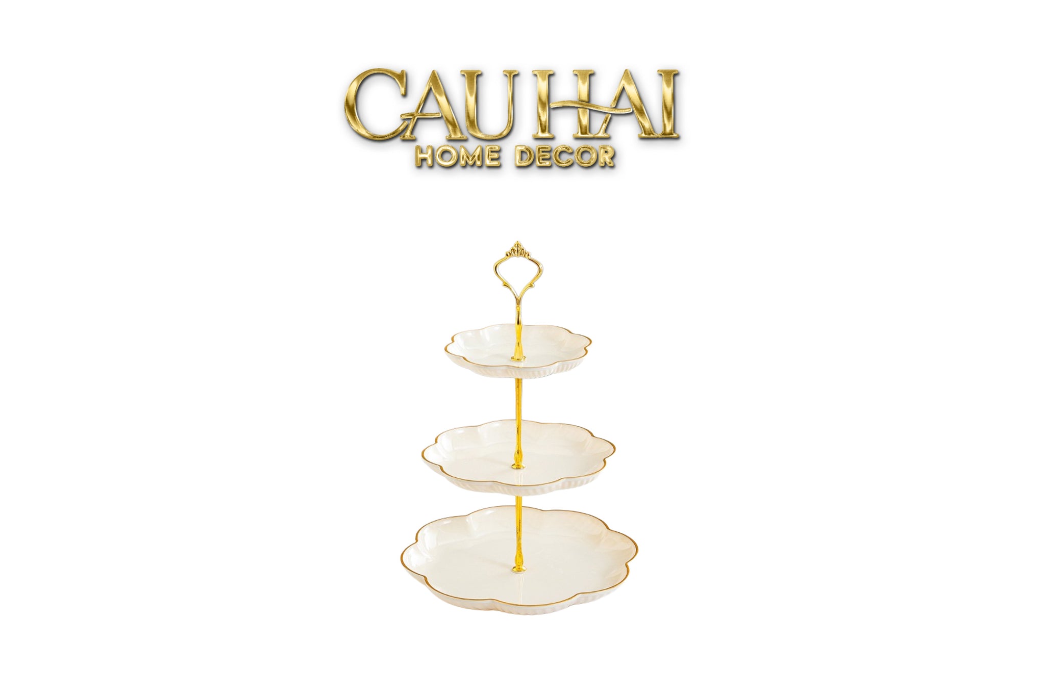 Khay Bánh 3 Tầng Fleur D’Ivoire Étagère 3 Niveaux - CẬU HAI HOME DECOR