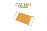 Khay Da Chữ Nhật 2 Tay Cầm - Curves Handles Orange Leather Linea Dorée Tray 53x30cm-KHAY TRANG TRÍ-CẬU HAI HOME DECOR