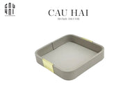 Khay Da Vuông Xám Haute Folie Celine Beauté Changing Trays 18.5x18.5-CẬU HAI HOME DECOR