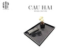 KHAY GỖ BỌC DA COUNTY YARD - BLACK SS25