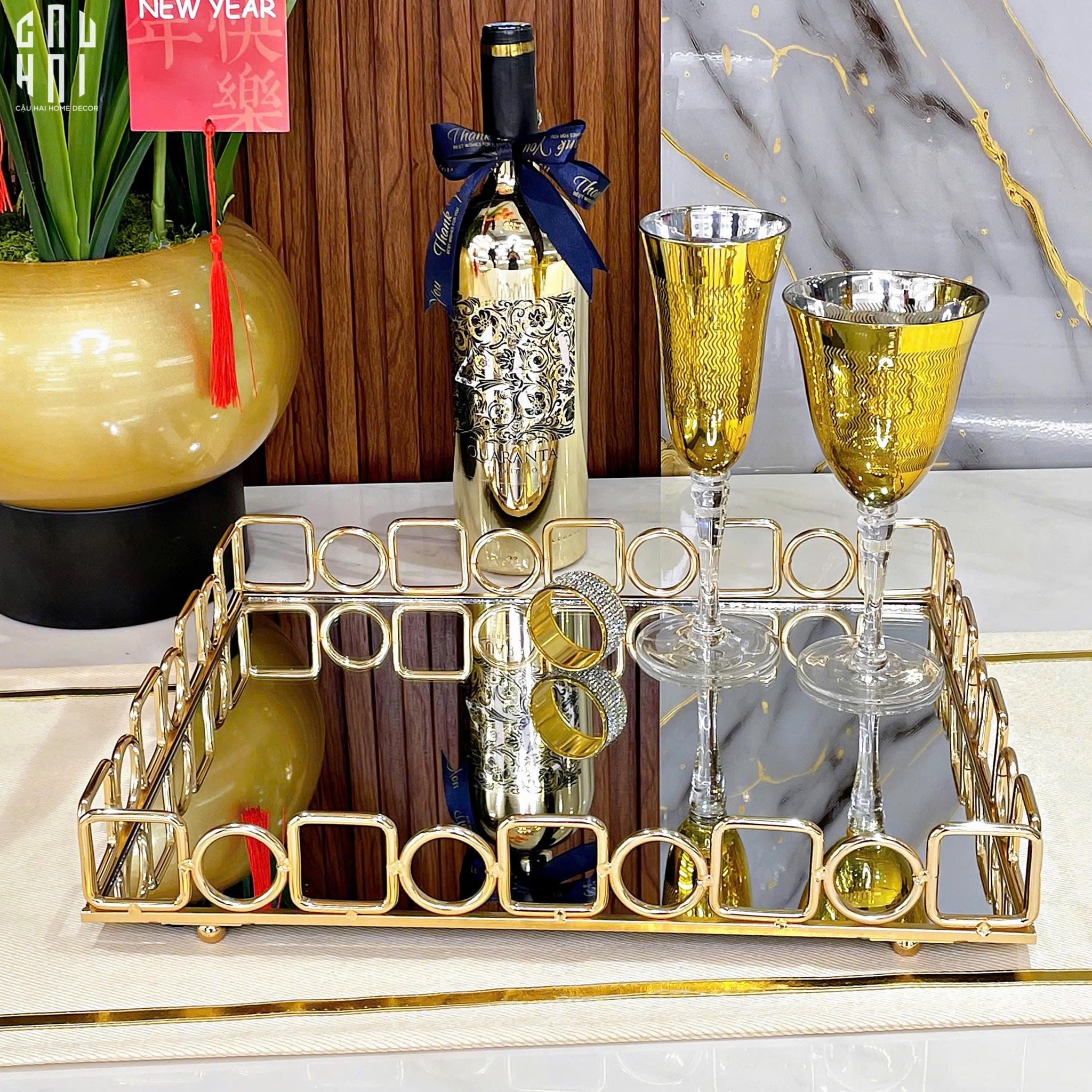Khay Gương Chữ Nhật Buckingham Size L Ss25-CẬU HAI HOME DECOR