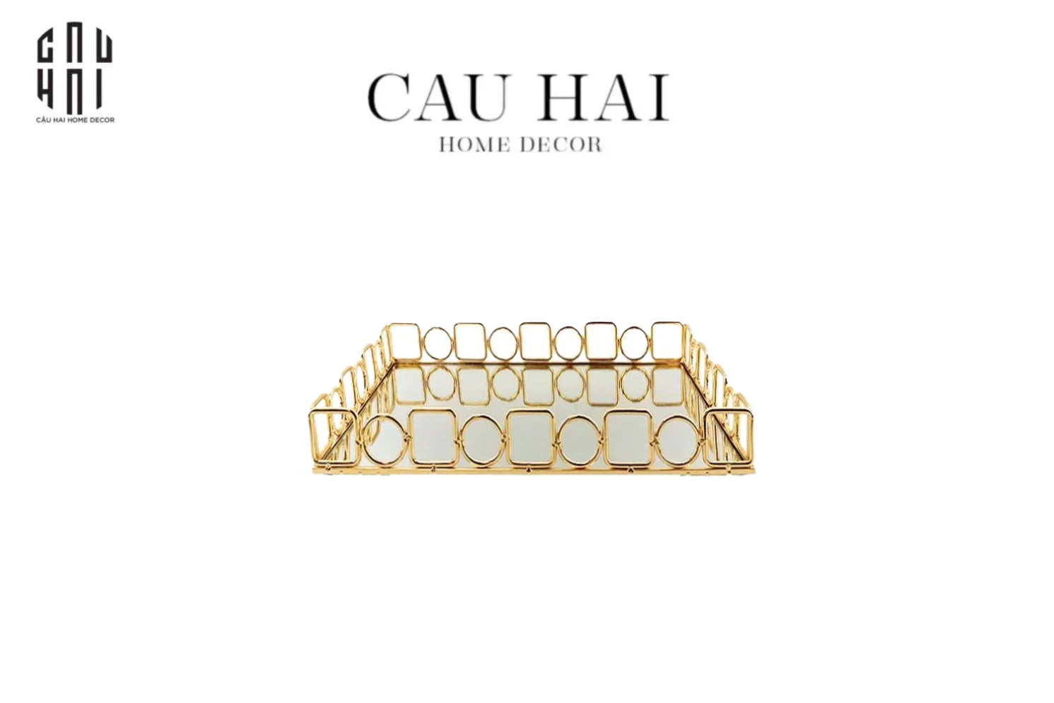Khay Gương Chữ Nhật Buckingham Size M Ss25-CẬU HAI HOME DECOR