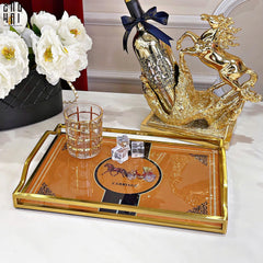 Khay Gương Chữ Nhật Golden High-Class Helios Tray Ss25-KHAY TRANG TRÍ-CẬU HAI HOME DECOR
