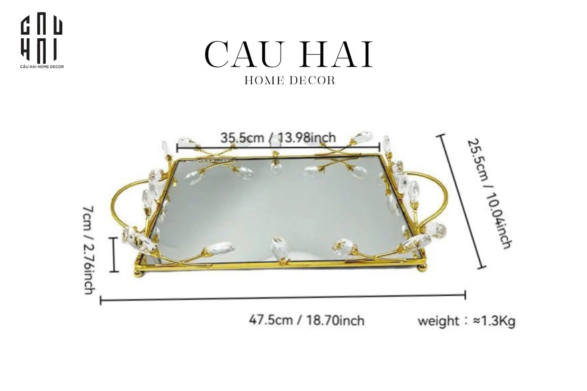 KHAY GƯƠNG FLEUR DE GLACE 25x35