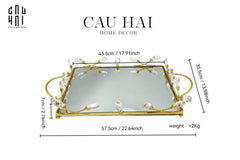 Khay Gương Fleur De Glace 35X45-KHAY TRANG TRÍ-CẬU HAI HOME DECOR