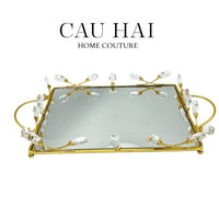 Khay Gương Fleur De Glace 25X35-KHAY TRANG TRÍ-CẬU HAI HOME DECOR