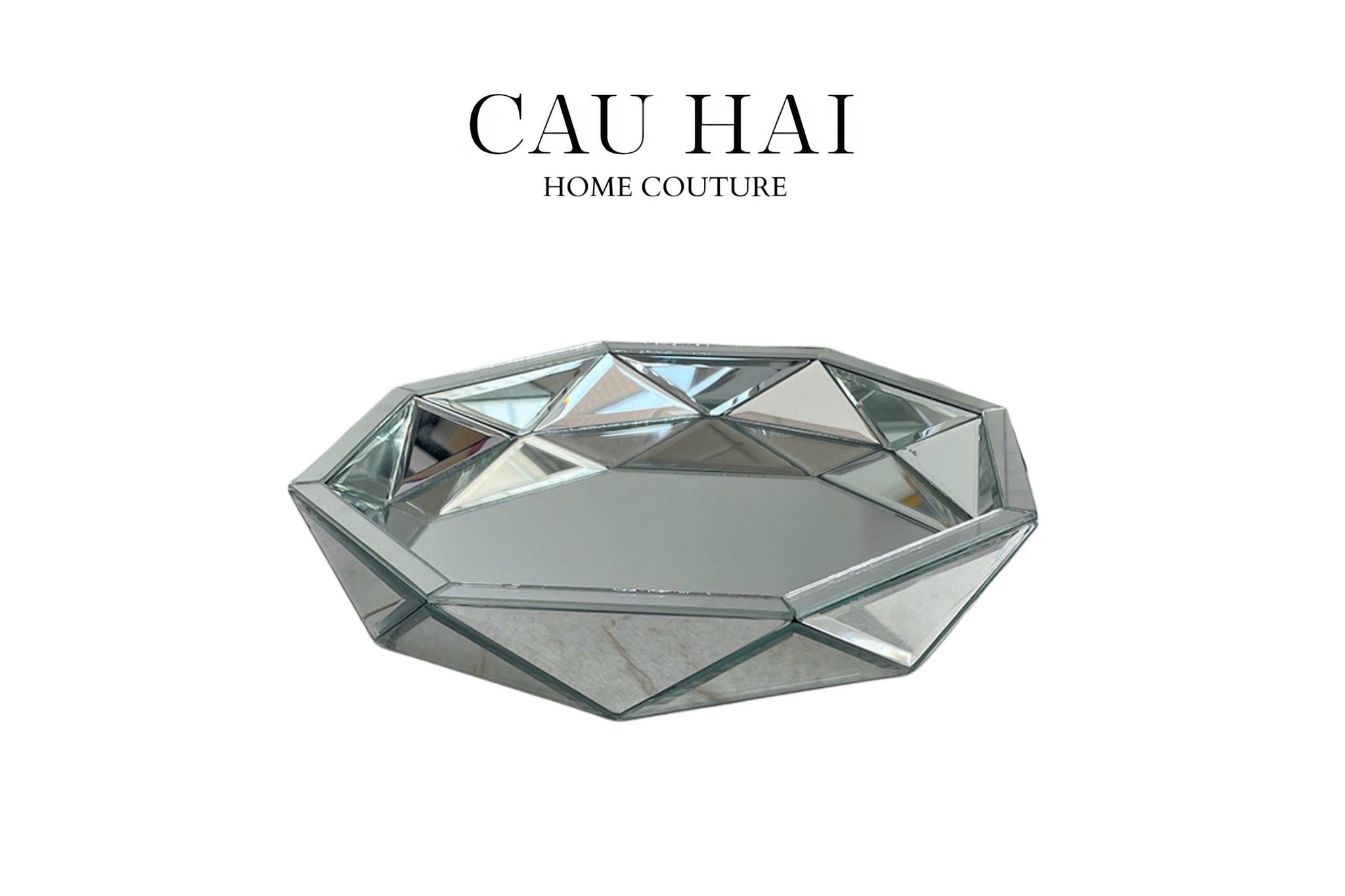 Khay Gương Tròn Facetté Platinum Glacier - CẬU HAI HOME DECOR