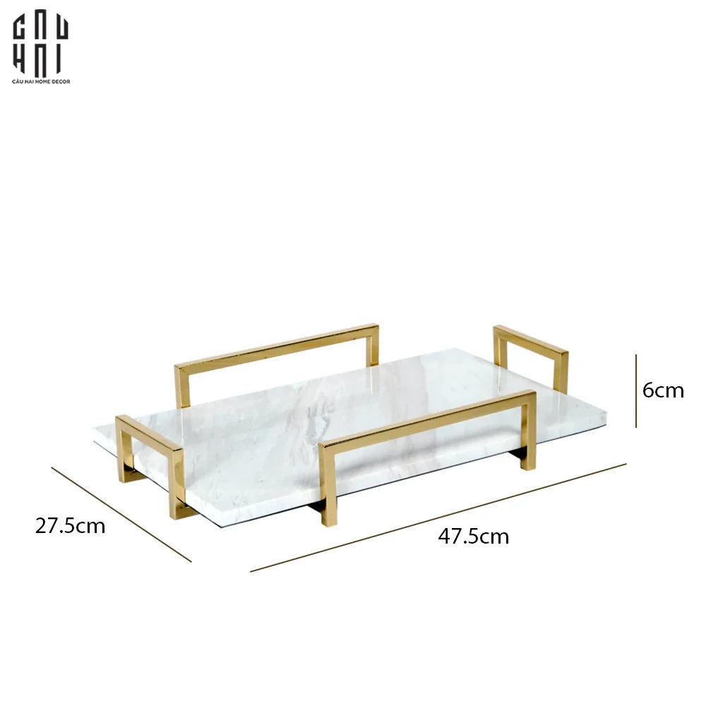 Khay Trang Trí Vân Đá Marble Madison Ss25-CẬU HAI HOME DECOR