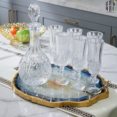 Khay Tròn Abysses Bleu Profond Ronde Decorative Trays 36x40-CẬU HAI HOME DECOR