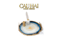 Khay Tròn Abysses Bleu Profond Ronde Decorative Trays 36x40-CẬU HAI HOME DECOR