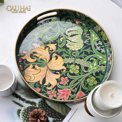 Khay Tròn Acrylic Veridant Forest Baroque Decorative Trays D33-KHAY TRANG TRÍ-CẬU HAI HOME DECOR
