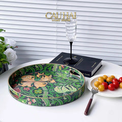 Khay Tròn Acrylic Veridant Forest Baroque Decorative Trays D33-KHAY TRANG TRÍ-CẬU HAI HOME DECOR