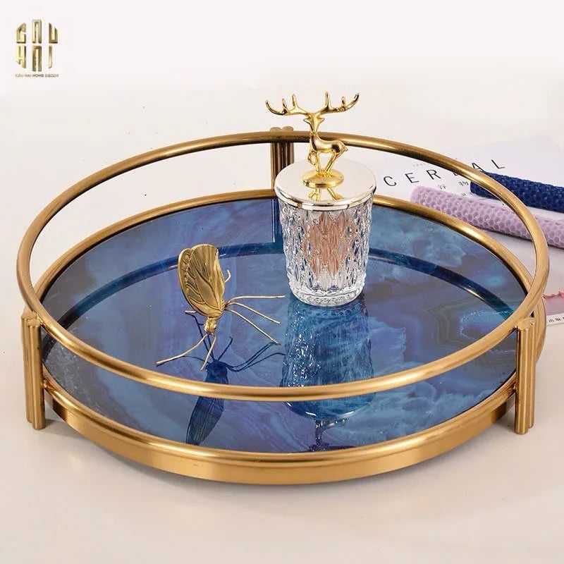 Khay Tròn Blue Ocean D38-KHAY TRANG TRÍ-CẬU HAI HOME DECOR