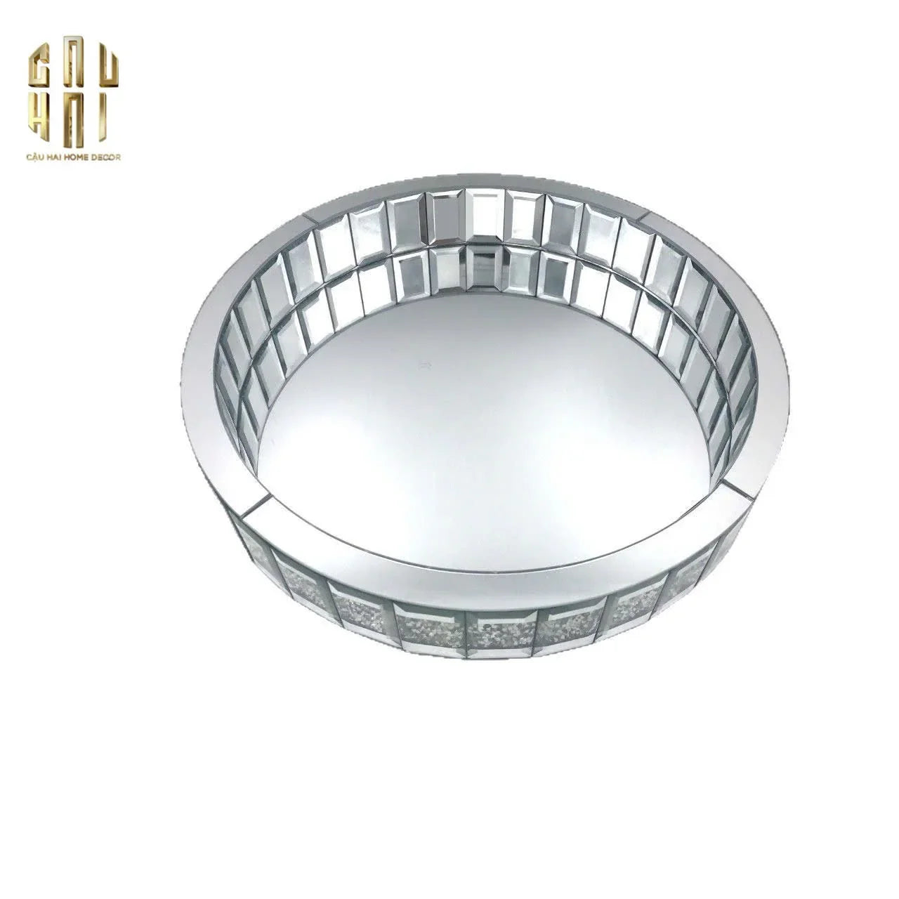 KHAY TRÒN CRYSTAL MIRROR LUXE TRAY FW25