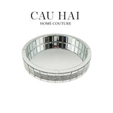 KHAY TRÒN CRYSTAL MIRROR LUXE TRAY FW25