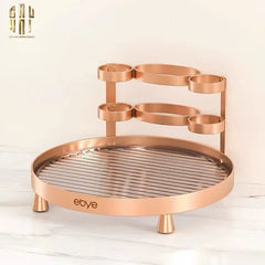 Khay Tròn Phòng Tắm Bàn Trang Điểm - Champagne Luxe - Waterproof Vanity Organizers 23cm-KHAY TRANG TRÍ-CẬU HAI HOME DECOR