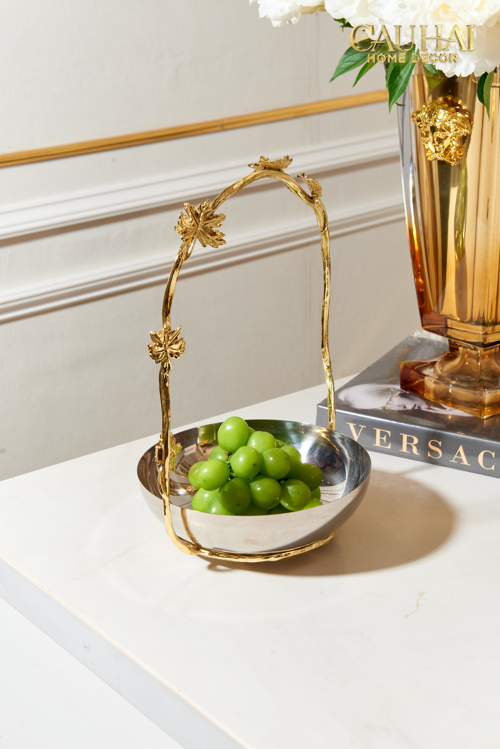 Maison Couture - Elysian Platinum Canary In Bloom Fruit Plate 22x33