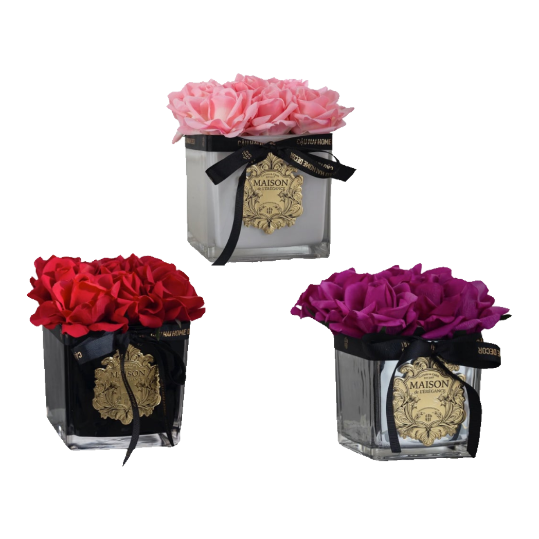 L’Essence Du Rose - Chậu Hoa Hồng Thuỷ Tinh Maison De L’Élégance D15-BÌNH HOA-Đối tác tại Trung Quốc theo từng đơn đặt hàng-CẬU HAI HOME DECOR