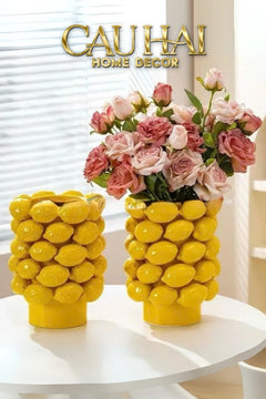 La Sicilia Royale - Bình Hoa Ceramic Citron - Éclat Jaune H25*19-BÌNH HOA-CẬU HAI HOME DECOR