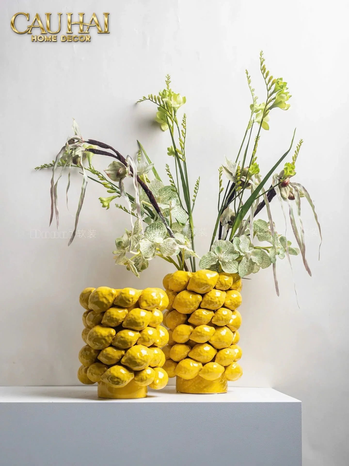 La Sicilia Royale - Bình Hoa Ceramic Citron - Éclat Jaune H25*19-BÌNH HOA-CẬU HAI HOME DECOR