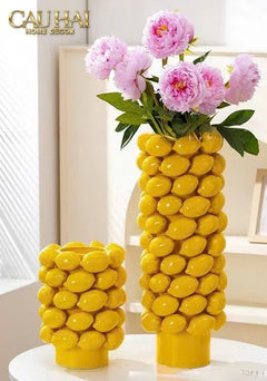 La Sicilia Royale - Bình Hoa Ceramic Citron - Éclat Jaune H25*19-BÌNH HOA-CẬU HAI HOME DECOR