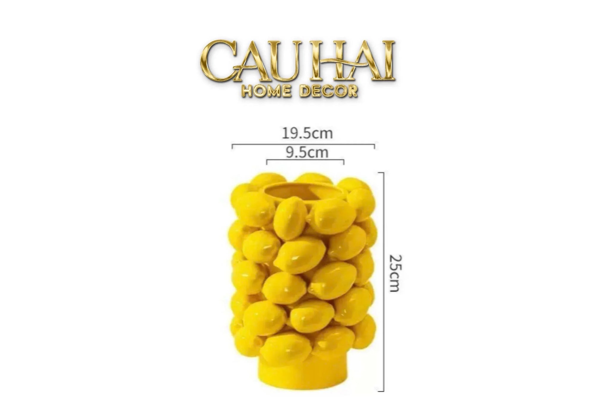 La Sicilia Royale - Bình Hoa Ceramic Citron - Éclat Jaune H25*19-BÌNH HOA-CẬU HAI HOME DECOR