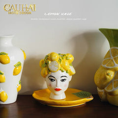 La Sicilia Royale - Bình Hoa Gốm Sứ Duchessa Limone di Sicilia H18-BÌNH HOA-CẬU HAI HOME DECOR