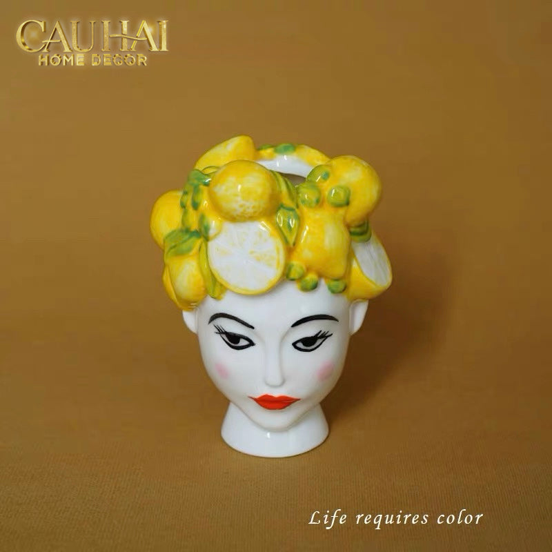 La Sicilia Royale - Bình Hoa Gốm Sứ Duchessa Limone di Sicilia H18-BÌNH HOA-CẬU HAI HOME DECOR