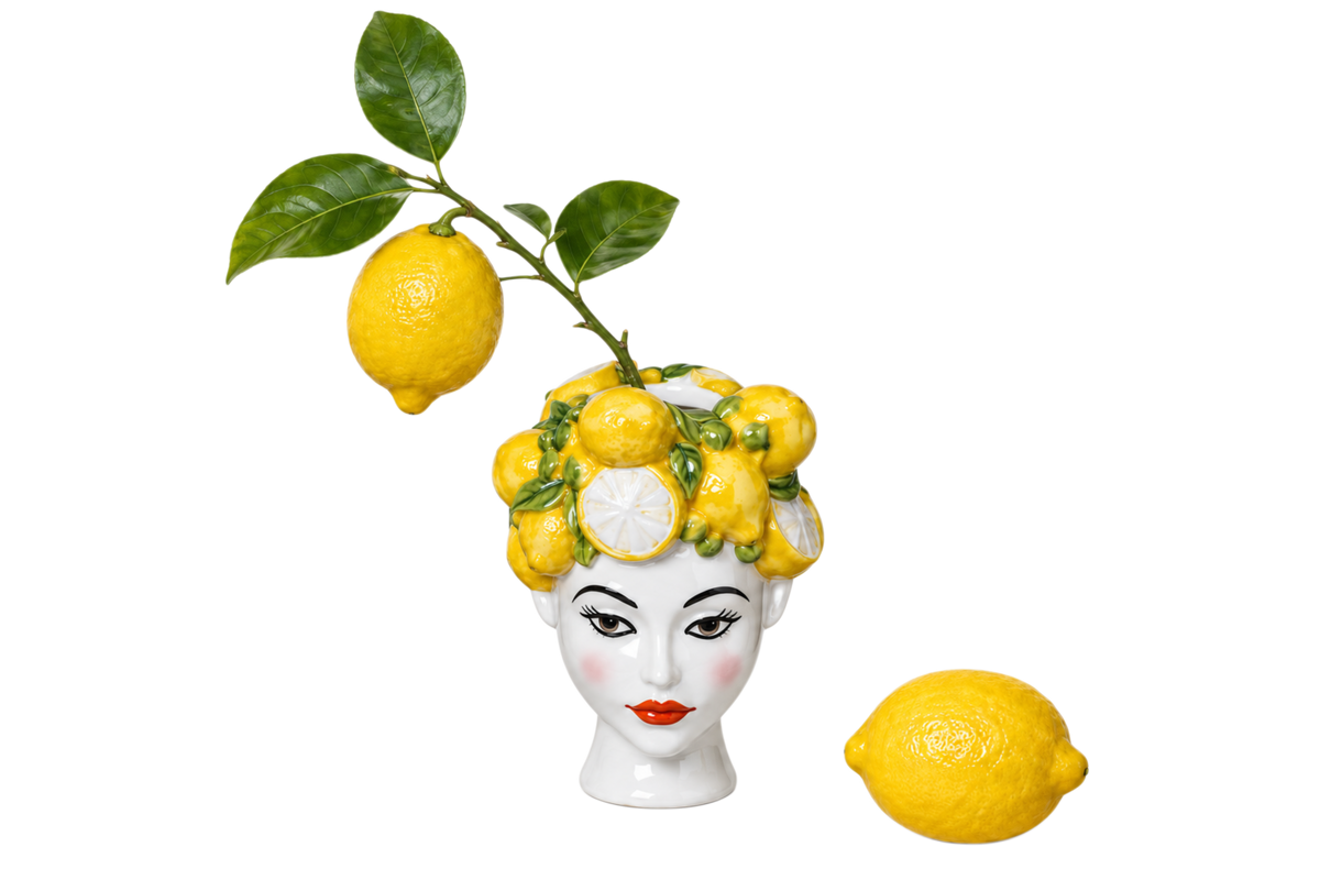 La Sicilia Royale - Bình Hoa Gốm Sứ Duchessa Limone di Sicilia H18-BÌNH HOA-CẬU HAI HOME DECOR-CẬU HAI HOME DECOR