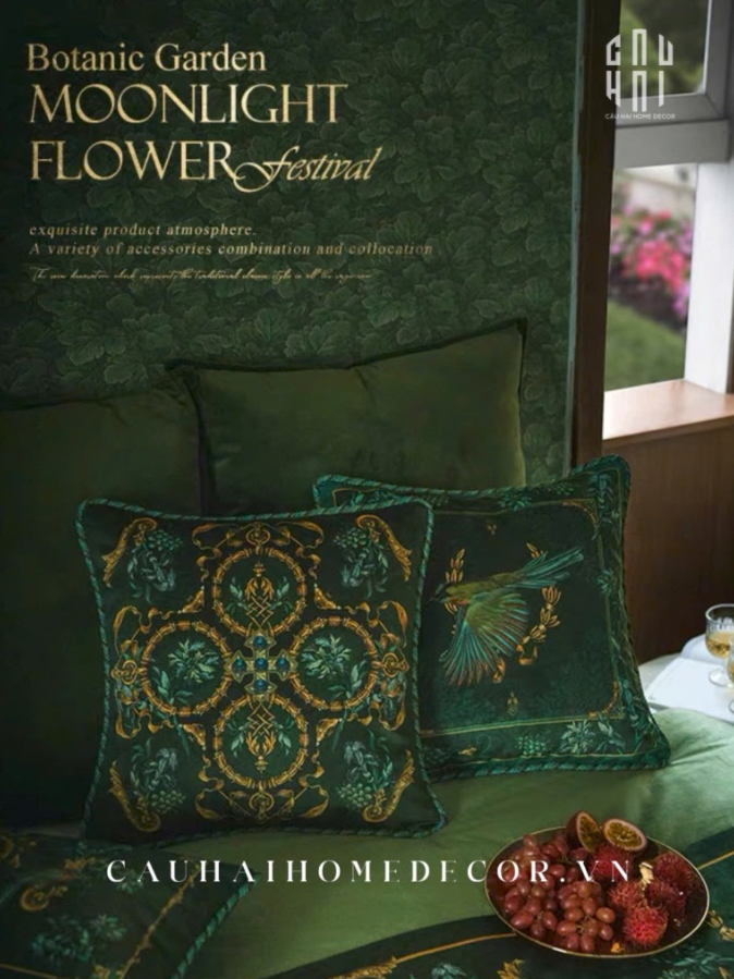 L’ATELIER DU CUSSON - VỎ GỐI NHUNG MOONLIGHT FLOWER FW25 - CẬU HAI HOME DECOR