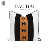 L’ATELIER DU CUSSON - VỎ GỐI NHUNG PHỐI DA LEATHER SADDLE LUXE - CẬU HAI HOME DECOR