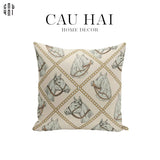 LES CUSSINS D’ÉLÉGANCE - VỎ GỐI SOFA SỢI VẢI CANVAS WHITE PEGASUS 45. - CẬU HAI HOME DECOR