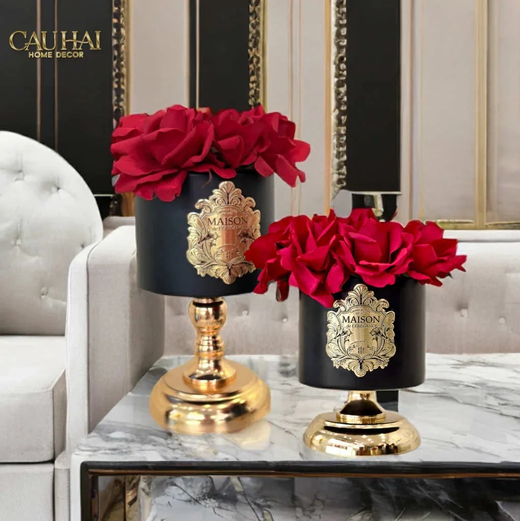 L’Essence Du Rose 15 - Chậu Hoa Hồng Pedestal H20-BÌNH HOA-CẬU HAI HOME DECOR