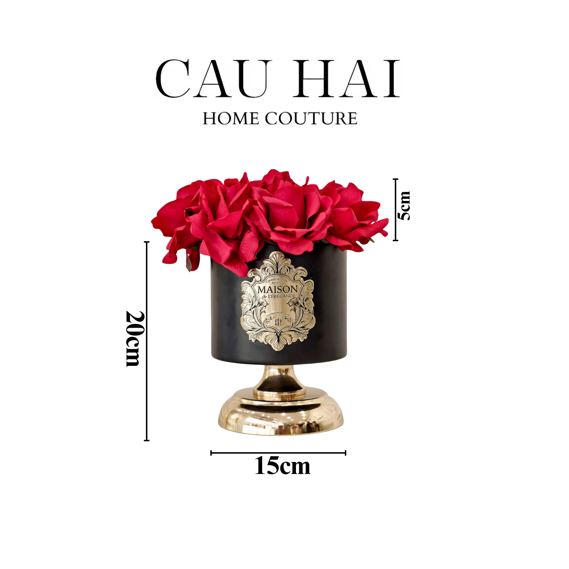 L’Essence Du Rose 15 - Chậu Hoa Hồng Pedestal H20 - CẬU HAI HOME DECOR