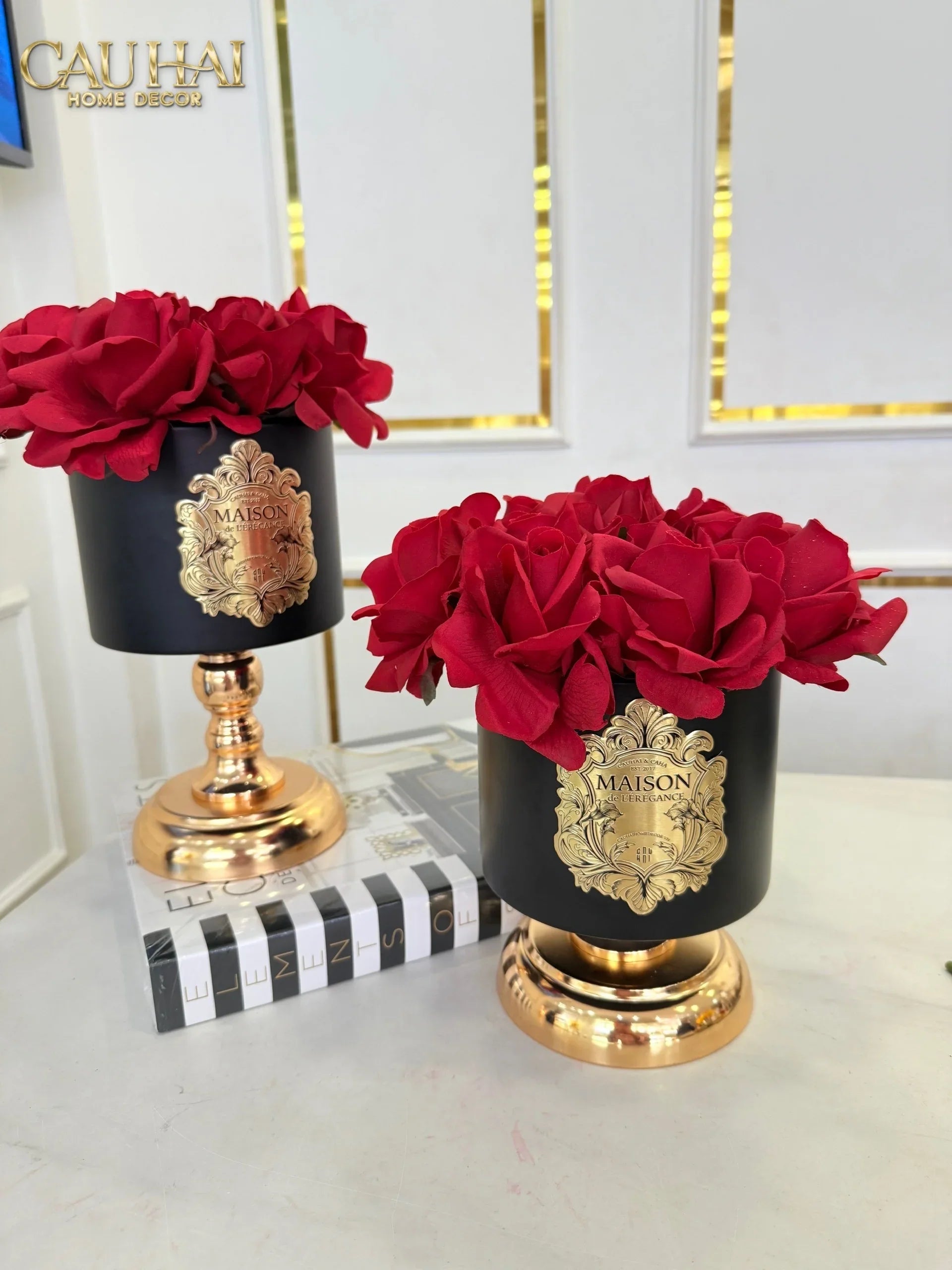 L’Essence Du Rose 15 - Chậu Hoa Hồng Pedestal H26-BÌNH HOA-CẬU HAI HOME DECOR