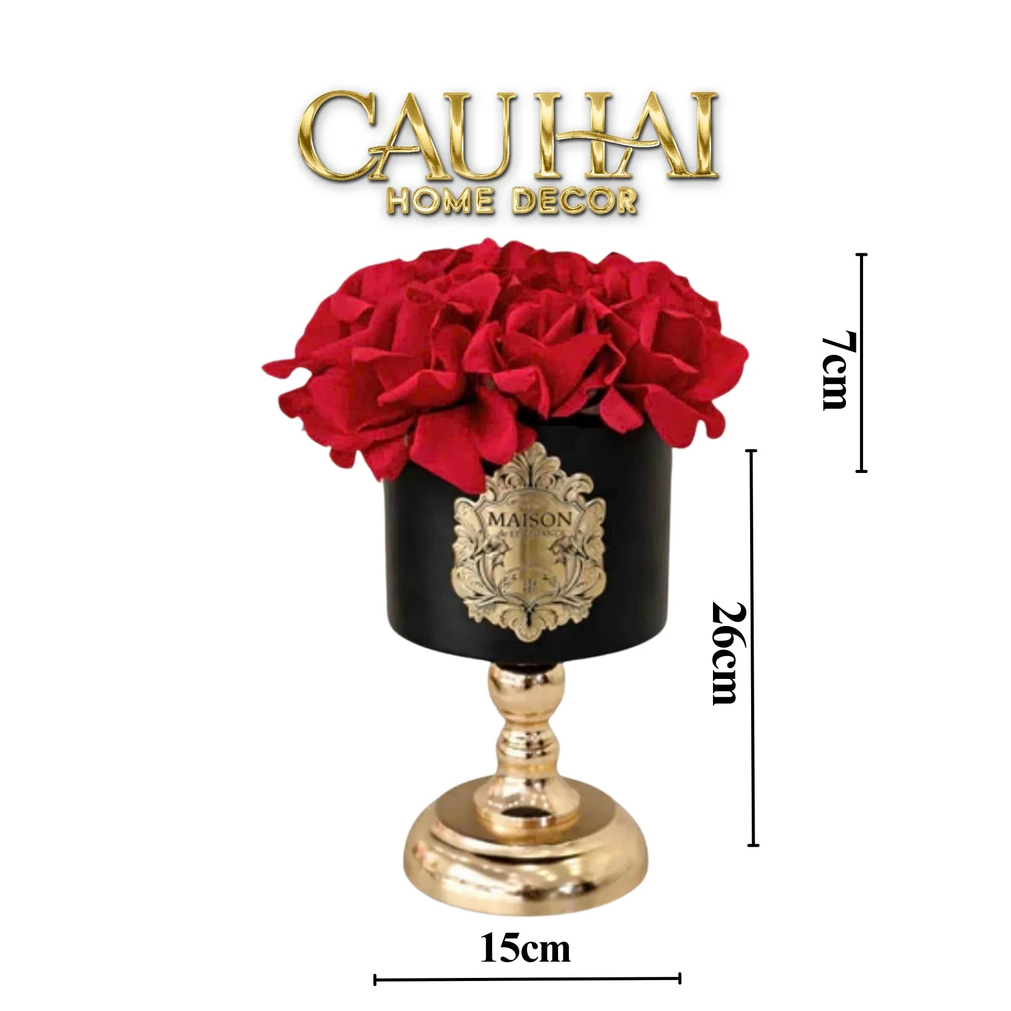 L’Essence Du Rose 15 - Chậu Hoa Hồng Pedestal H26-BÌNH HOA-CẬU HAI HOME DECOR