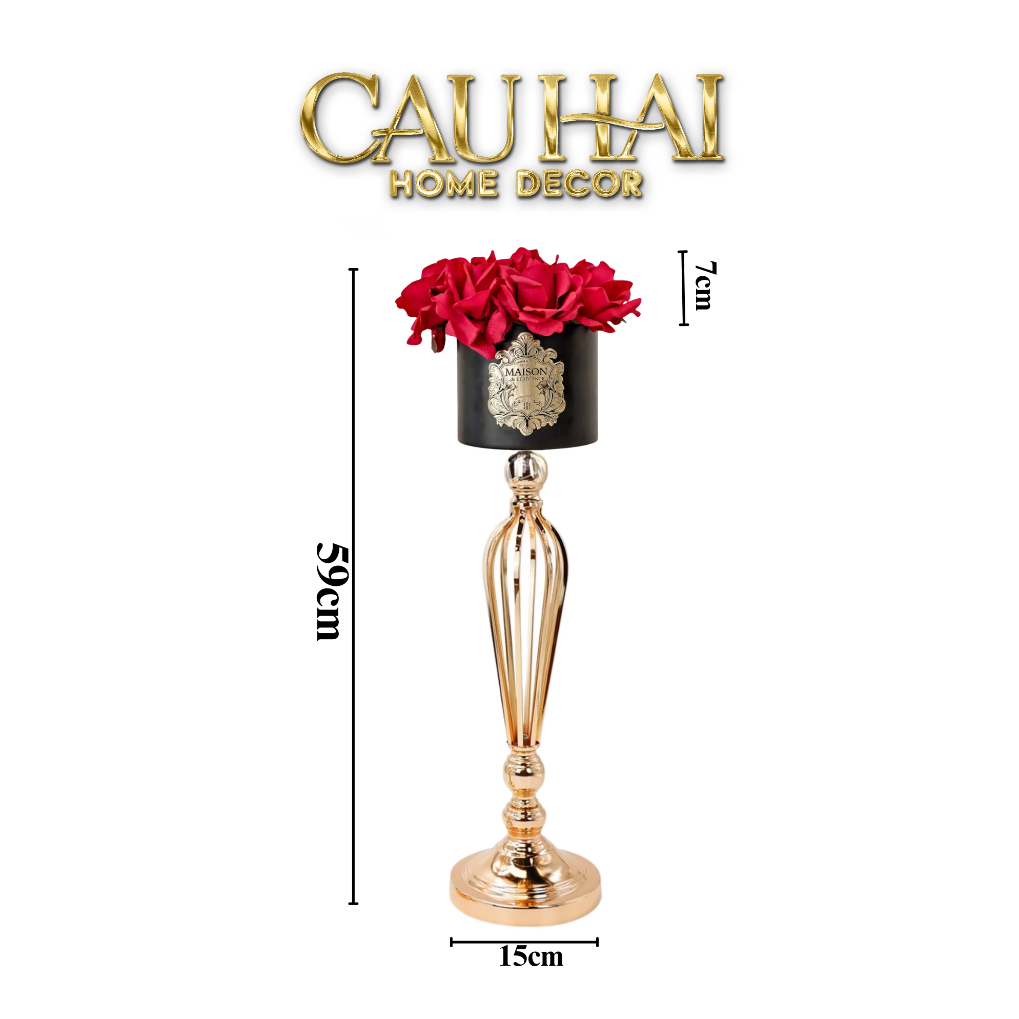 L’Essence Du Rose 15 - Chậu Hoa Hồng Versailles Grande H59 - CẬU HAI HOME DECOR