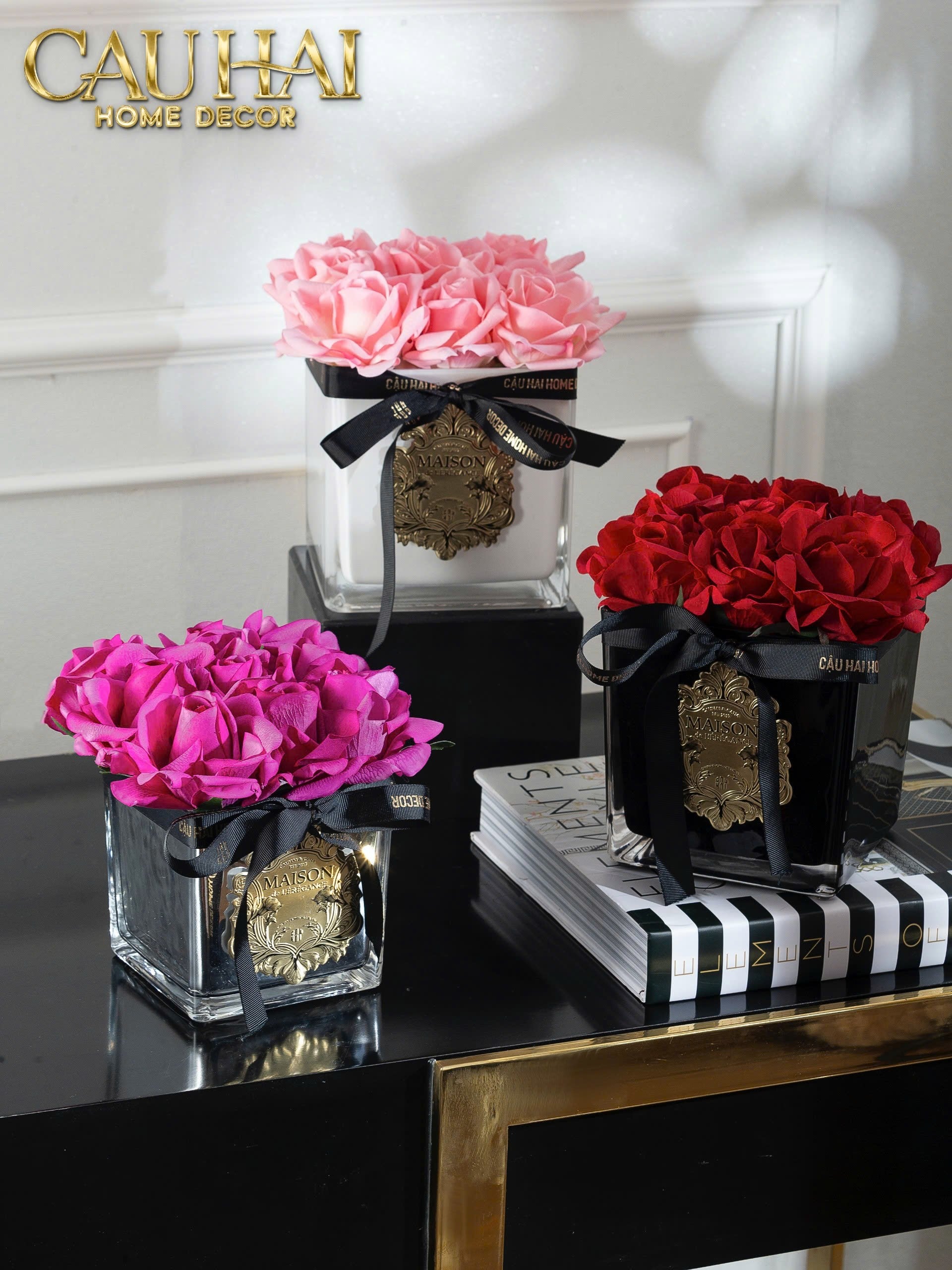 L’Essence Du Rose - Chậu Hoa Hồng Maison De L’Élégance D15 - CẬU HAI HOME DECOR