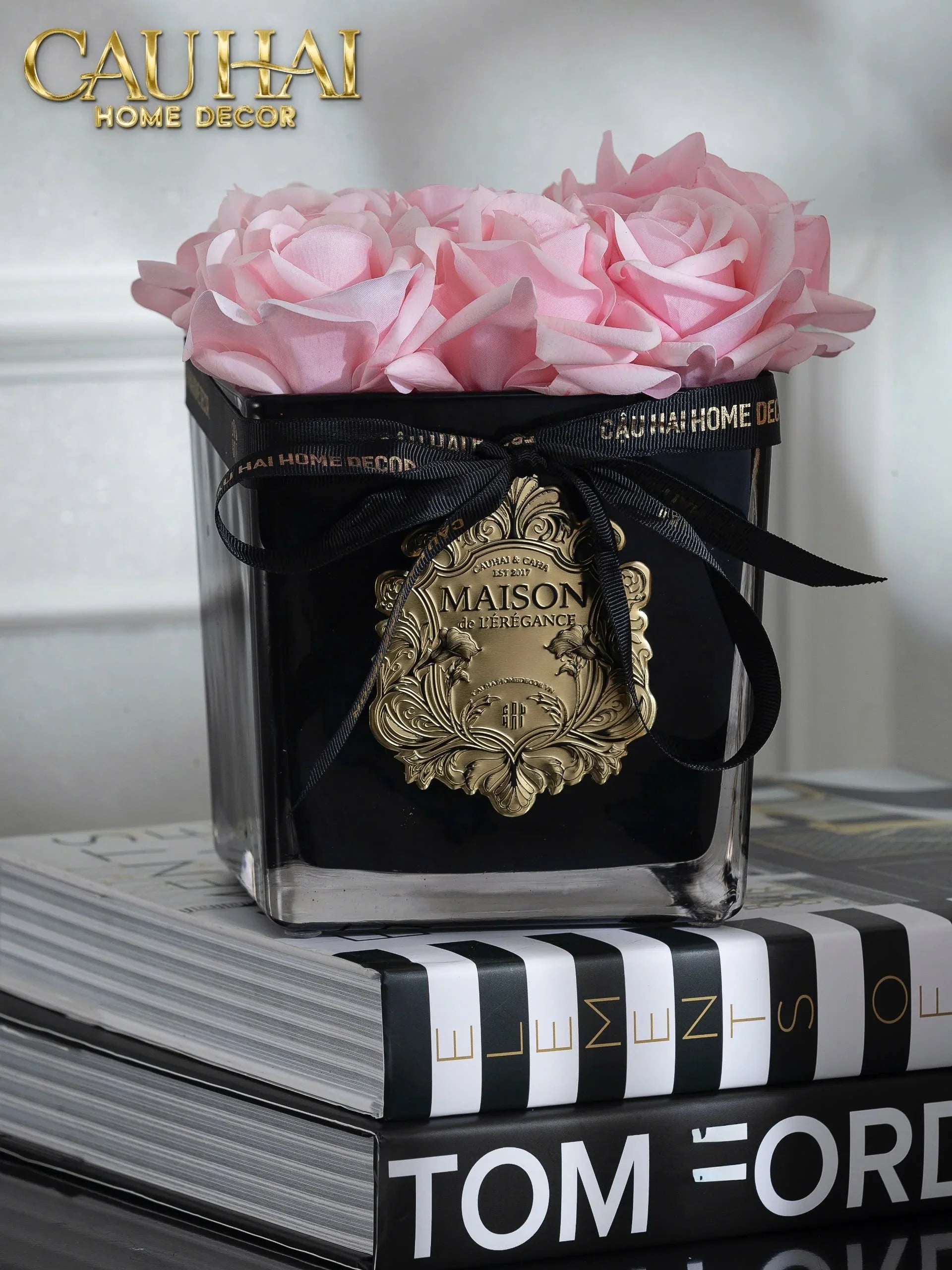 L’Essence Du Rose - Chậu Hoa Hồng Thuỷ Tinh Maison De L’Élégance D15-CẬU HAI HOME DECOR