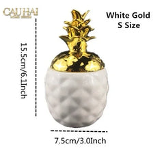 Lọ Ceramic Aura Pineapple - Gold/Silver-CẬU HAI HOME DECOR
