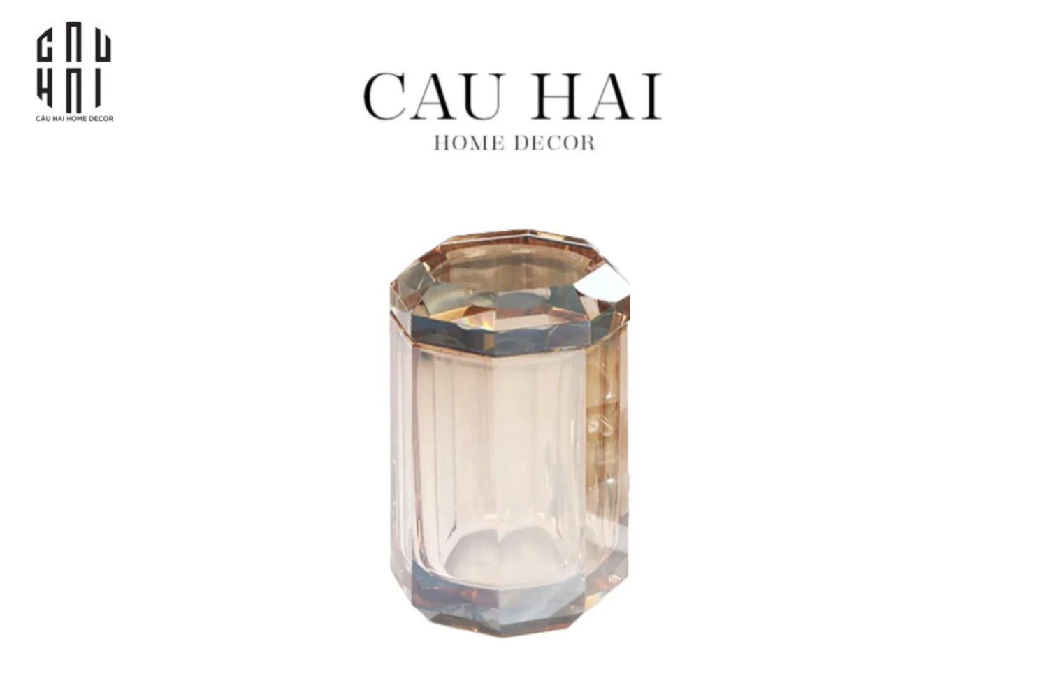 LỌ CRYSTAL FACET H10.5 – CHAMPAGNE-CẬU HAI HOME DECOR