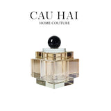 LỌ CRYSTAL OBSIDIAN CUBE - CHAMPAGNE-CẬU HAI HOME DECOR