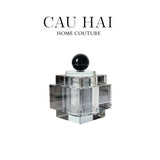 LỌ CRYSTAL OBSIDIAN CUBE - SMOKY