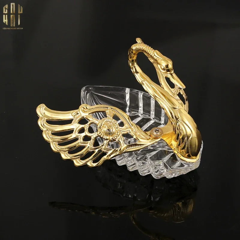 LỌ ĐƯỜNG CRYSTAL SWAN - GILDED WINGS-CẬU HAI HOME DECOR