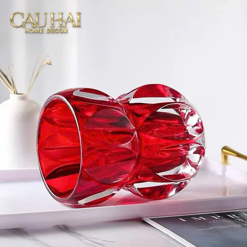 Lọ Hoa Pha Lê Ruby Cristalleries Vase 18cm-CẬU HAI HOME DECOR