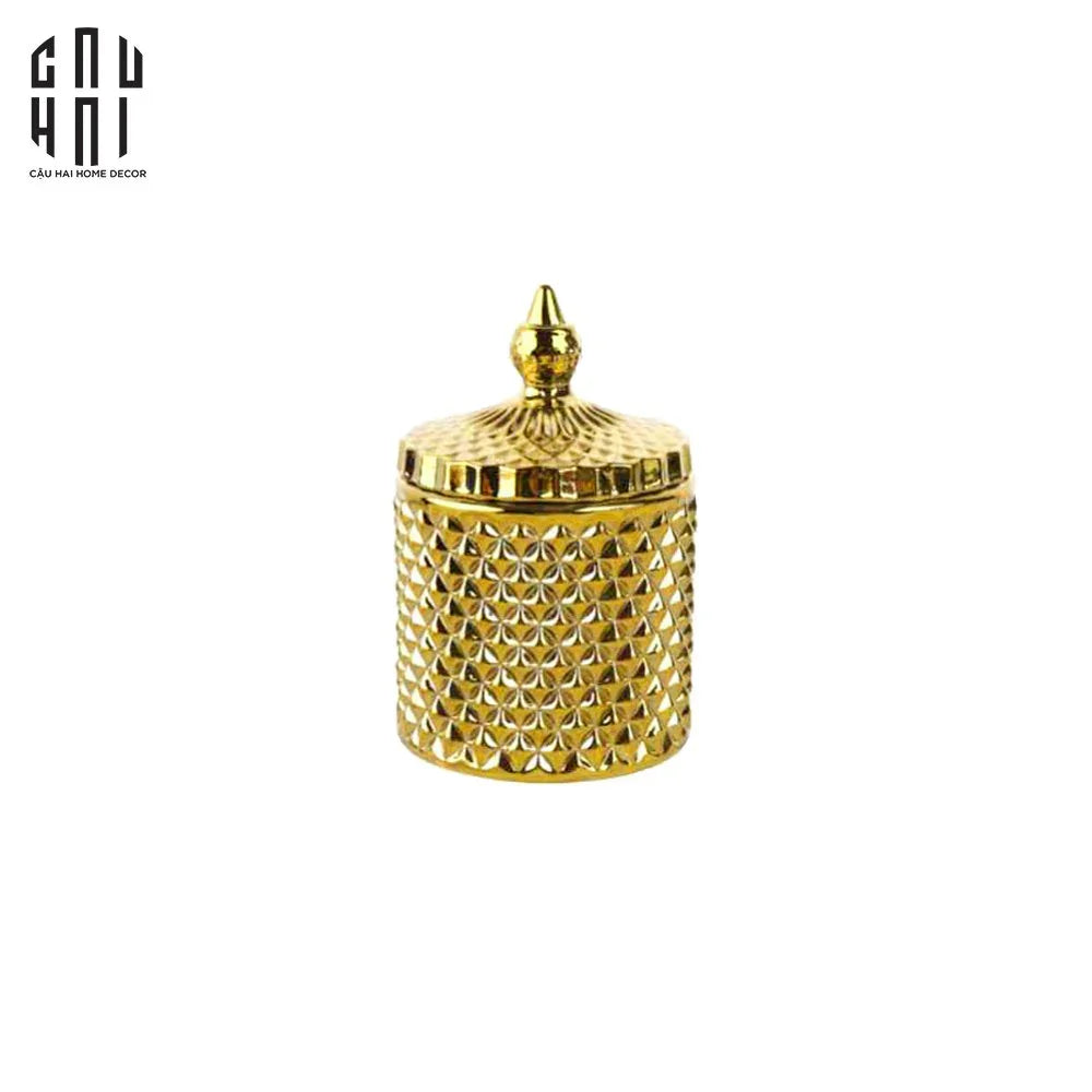 Lọ Kẹo / Candy Box Golden Premium - Éclat Bonbonnière 8.5x14.5-CẬU HAI HOME DECOR