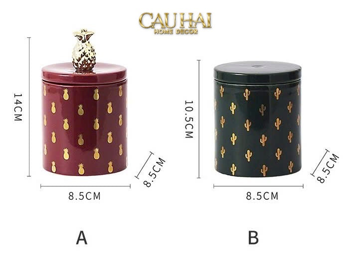 Lọ Kẹo Golden Iconique — Fêtes Art Canister - CẬU HAI HOME DECOR